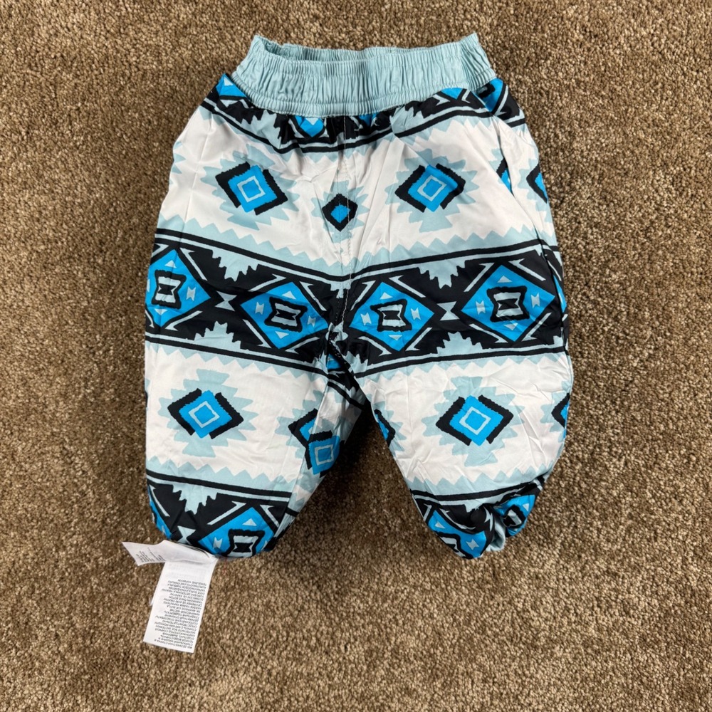 The North Face Reversible Quilted Puffer Pants Mint Green Geometric Infant 0-3M - Picture 5 of 5